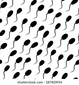 seamless texture- spermatozoons on white background