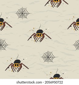 Seamless texture and spider from collection and cute animals 