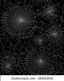 Seamless Texture With A Spider Web On A Black Background