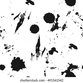 Seamless texture with splattered ink. Paint spots. Repeating background.