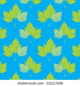 Seamless texture. Spring background with leaves. Vector illustration./ Floral background