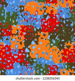 Seamless texture. Spring colors. Chaos of holey squares.