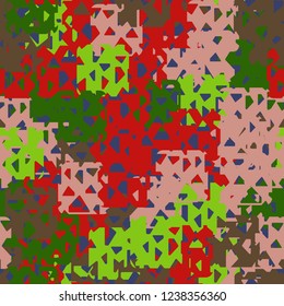 Seamless texture. Spring colors. Chaos of holey squares.
