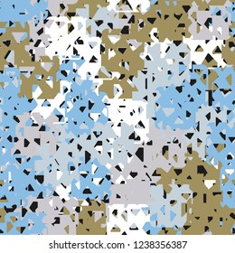 Seamless texture. Spring colors. Chaos of holey squares.