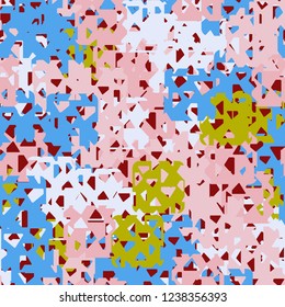 Seamless texture. Spring colors. Chaos of holey squares.
