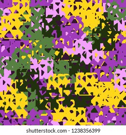 Seamless texture. Spring colors. Chaos of holey squares.