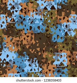 Seamless texture. Spring colors. Chaos of holey squares. Checkered blots.
