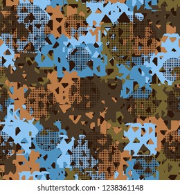 Seamless texture. Spring colors. Chaos of holey squares. Checkered circles.