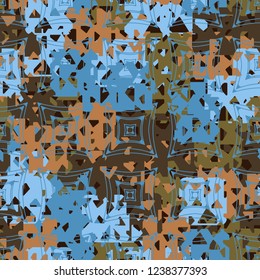 Seamless texture. Spring colors. Chaos of holey squares. Placer quadrilateral figures.