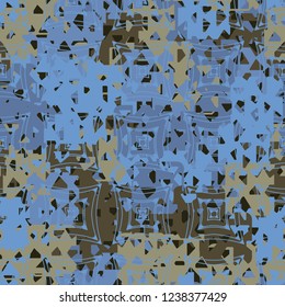 Seamless texture. Spring colors. Chaos of holey squares. Placer quadrilateral figures.