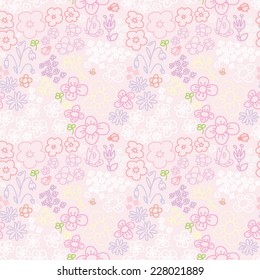 seamless texture of spring flowers
