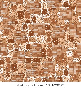 Seamless texture. Square brick walls on the abstract background.