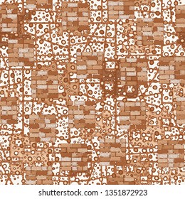 Seamless texture. Square brick walls on the abstract background.