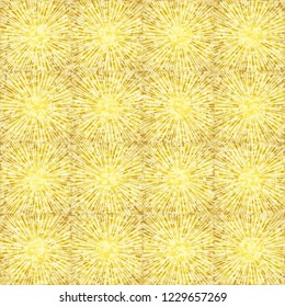 Seamless texture. Square suns against the background of the colors of the old paper.