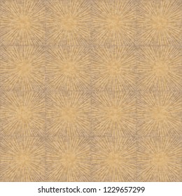 Seamless texture. Square suns against the background of the colors of the old paper.