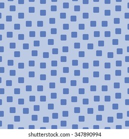 Seamless texture of the squares on blue. Vector illustration.