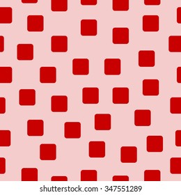 Seamless texture of the squares on red. Vector illustration.
