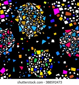 Seamless texture of squares and triangles. Vector