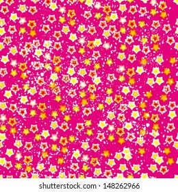 seamless texture with stars on pink background