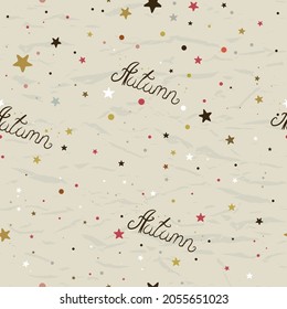 Seamless texture with stars vintage style from autumn collection.
