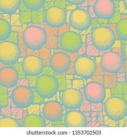 Seamless texture. Stone round boulders on the abstract background.