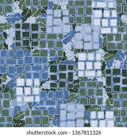 Seamless texture. Stone square shapes on the background of an abstract field.