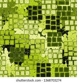 Seamless texture. Stone square shapes on the background of an abstract field.