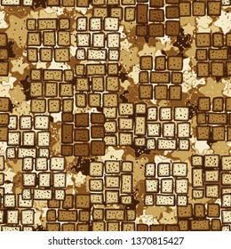 Seamless texture. Stone square shapes on the background of an abstract field.