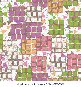 Seamless texture. Stone square shapes on the background of an abstract field.