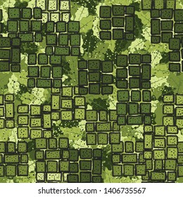 Seamless texture. Stone square shapes on the background of an abstract field.