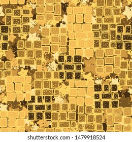 Seamless texture. Stone square shapes on the background of an abstract field.