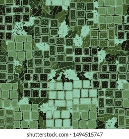 Seamless texture. Stone square shapes on the background of an abstract field.