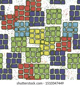Seamless texture. Stone square shapes on the background of an abstract field.