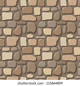 Seamless texture of stone wall. Vector illustration.