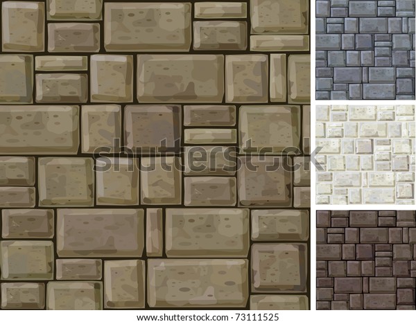 異なる色の石垣のシームレスなテクスチャー のベクター画像素材 ロイヤリティフリー