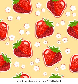Seamless texture of strawberries
