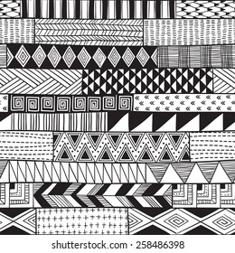 seamless texture with stripes painted by hand, black and white