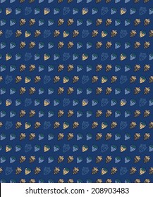 Seamless texture with a stylized cartoon strawberries.