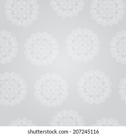 Seamless texture with stylized flowers on grey background. Floral pattern.Vector art