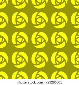 Seamless texture. Stylized roses on a yellow background