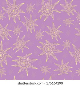 Seamless texture with stylized stars. Hand drawn vector pattern. Element for your design