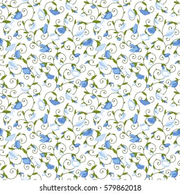 Seamless texture with summer Sweet pea. A vector.