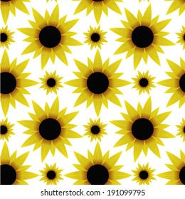 Seamless texture with sunflowers