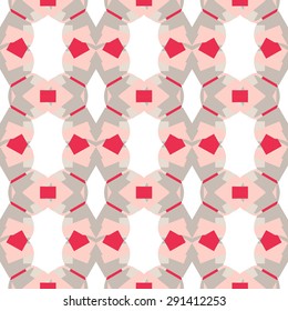 Seamless texture with symmetrical geometrical elements. Abstract background for design and print. Multicolored tiles with abstract ornaments.