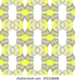 Seamless texture with symmetrical geometrical elements. Abstract background for design and print. Multicolored tiles with abstract ornaments.