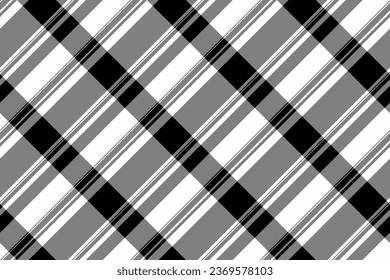 Seamless texture tartan of textile check pattern with a fabric plaid vector background in gray and white colors.