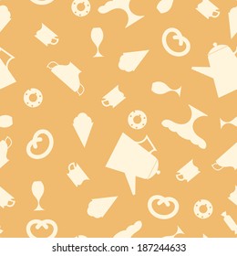 Seamless texture with tea items