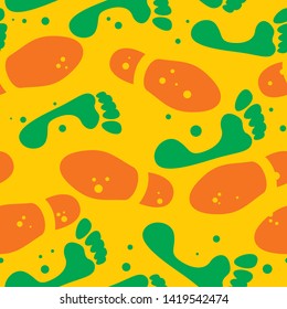 seamless texture textile footprints Shoe and bare feet vector