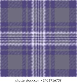 Seamless texture textile of vector tartan pattern with a plaid fabric background check in pastel and indigo colors.