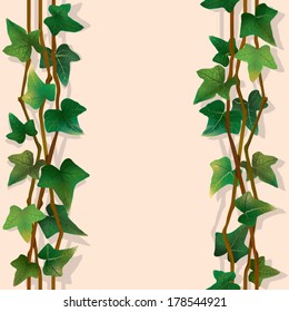 Seamless texture with three interlacing branches of ivy.Copy that square to the side,you'll get seamlessly tiling pattern which gives the resulting image the ability to be repeated or tiled.